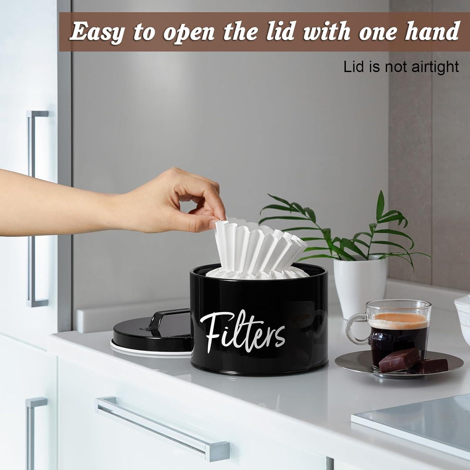 Soporte para Filtros de Café DRASTAR Negro con Tapa