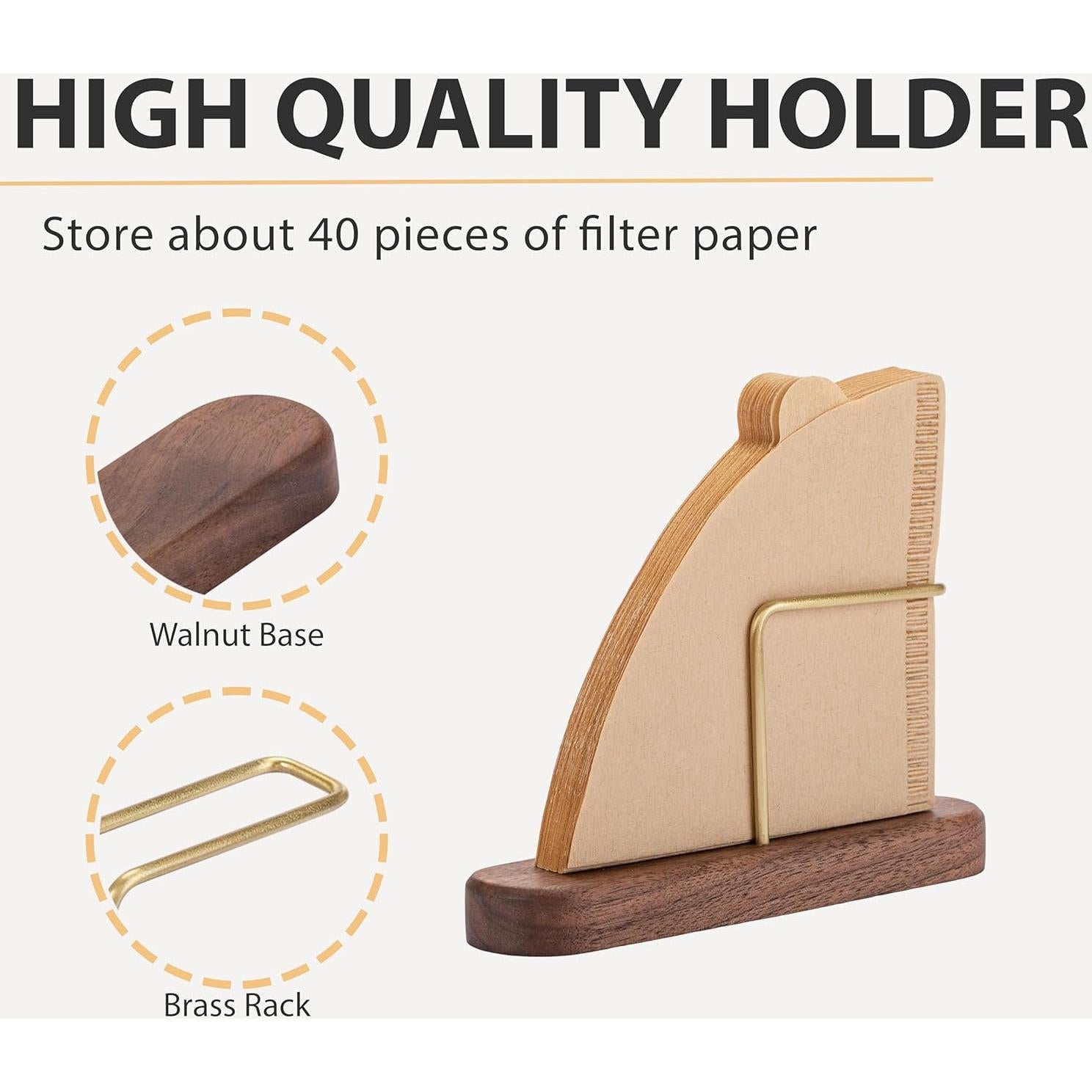 Soporte para Filtros de Café Vandroop Madera de Nuez #01 y #02