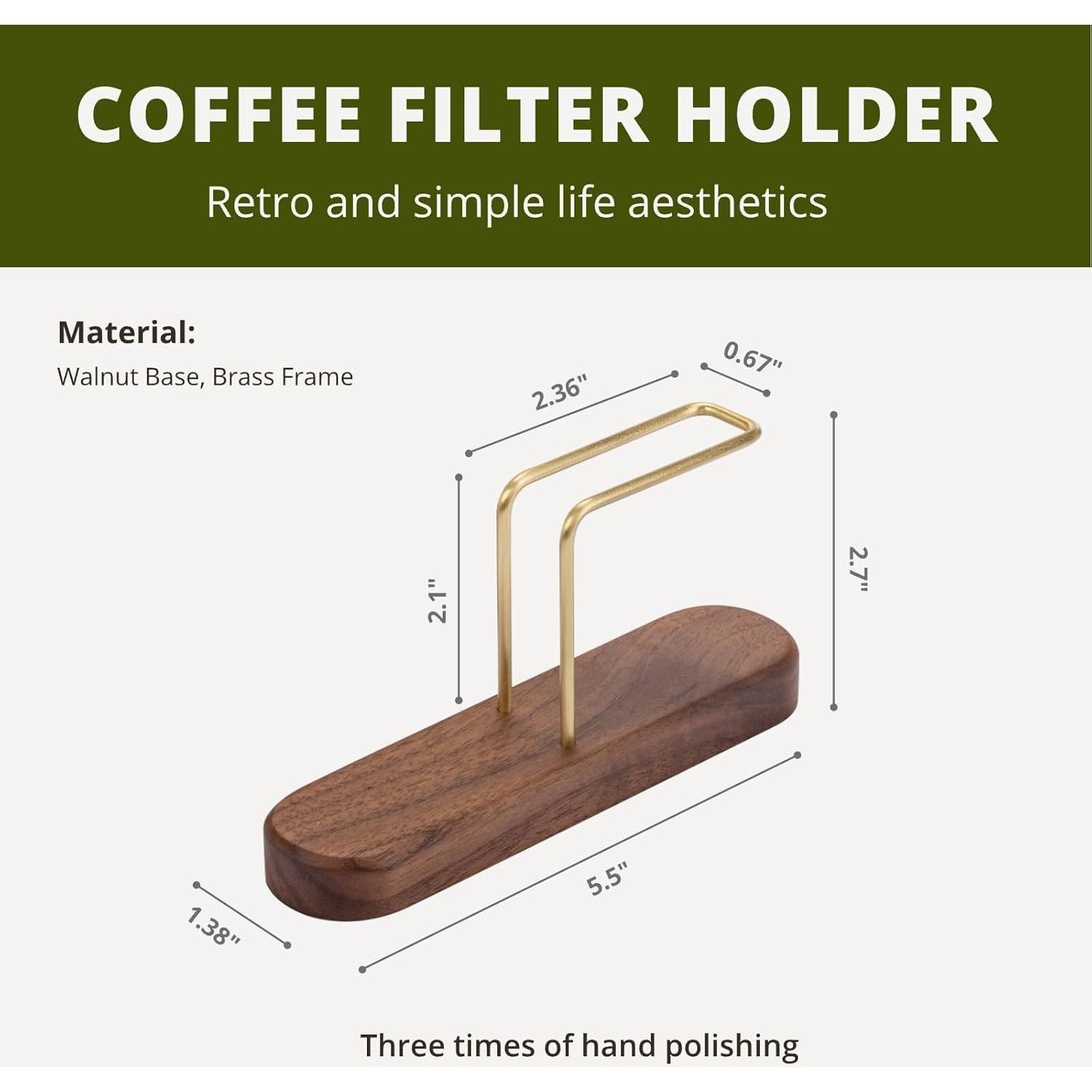 Soporte para Filtros de Café Vandroop Madera de Nuez #01 y #02