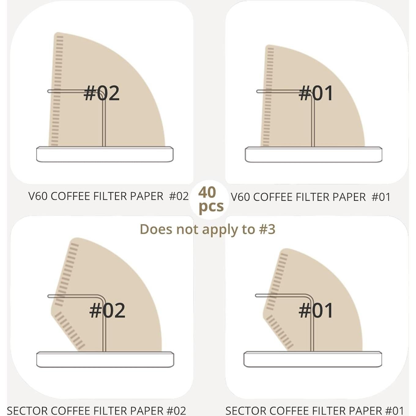 Soporte para Filtros de Café Vandroop Madera de Nuez #01 y #02