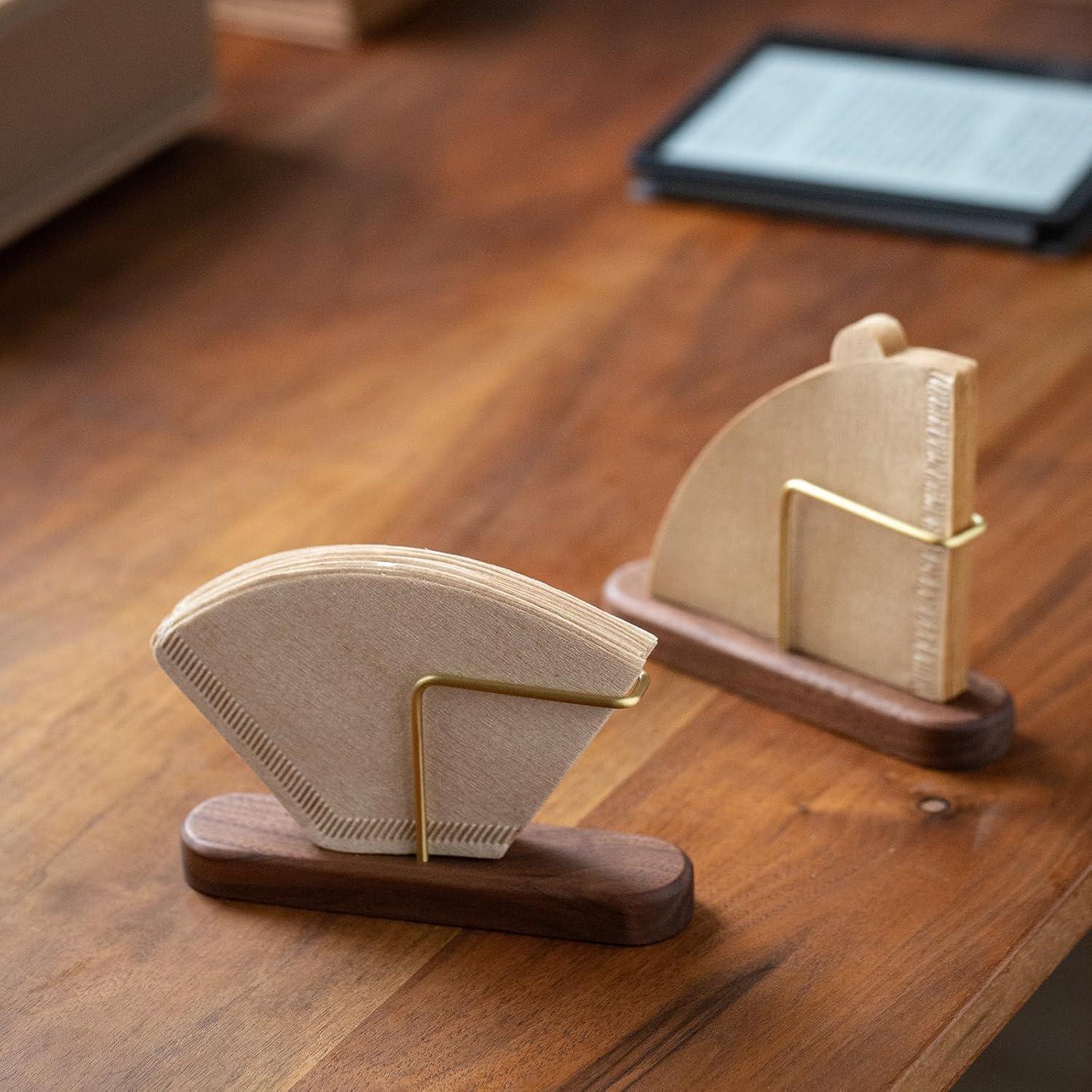 Soporte para Filtros de Café Vandroop Madera de Nuez #01 y #02