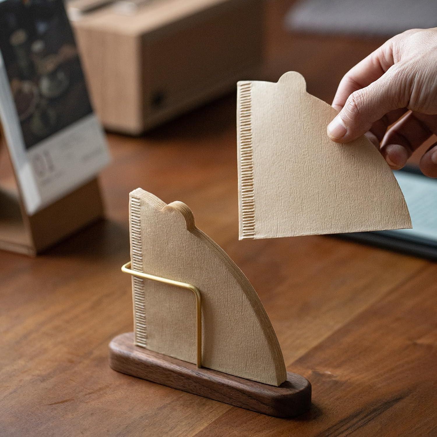 Soporte para Filtros de Café Vandroop Madera de Nuez #01 y #02