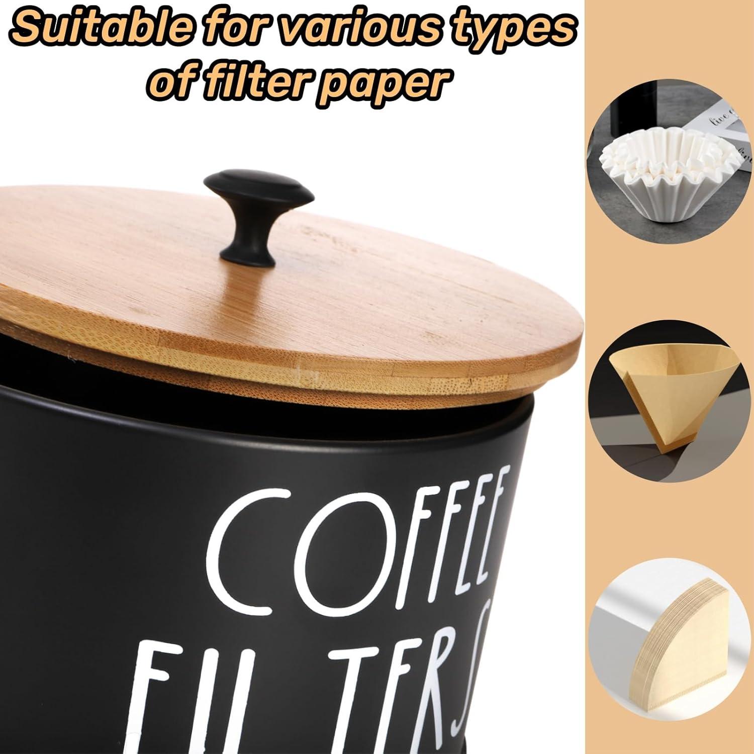 Soporte para Filtros de Café Acshio con Tapa de Bambú 15.24 cm