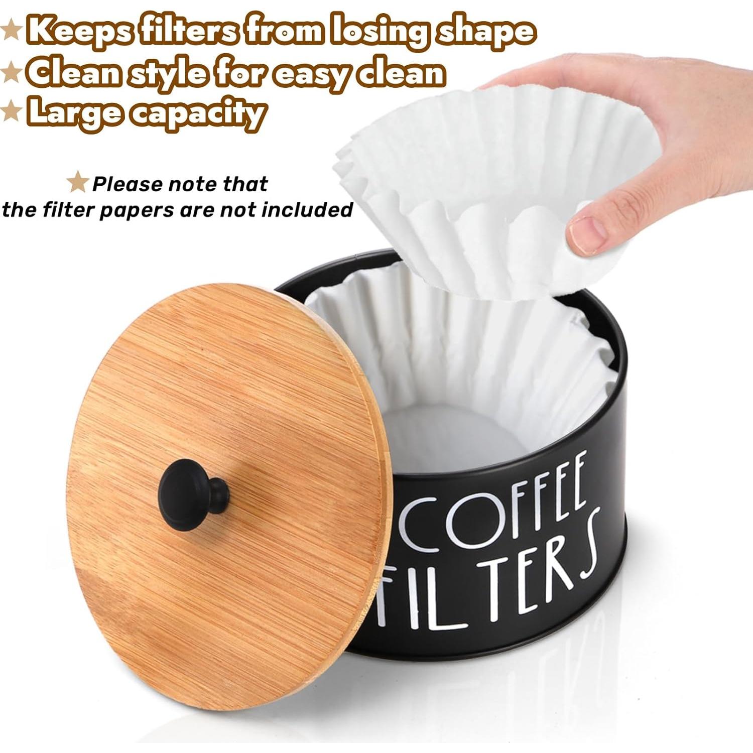 Soporte para Filtros de Café Acshio con Tapa de Bambú 15.24 cm