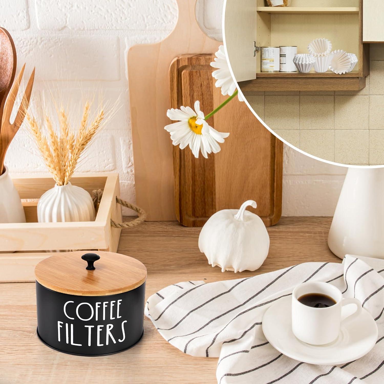 Soporte para Filtros de Café Acshio con Tapa de Bambú 15.24 cm