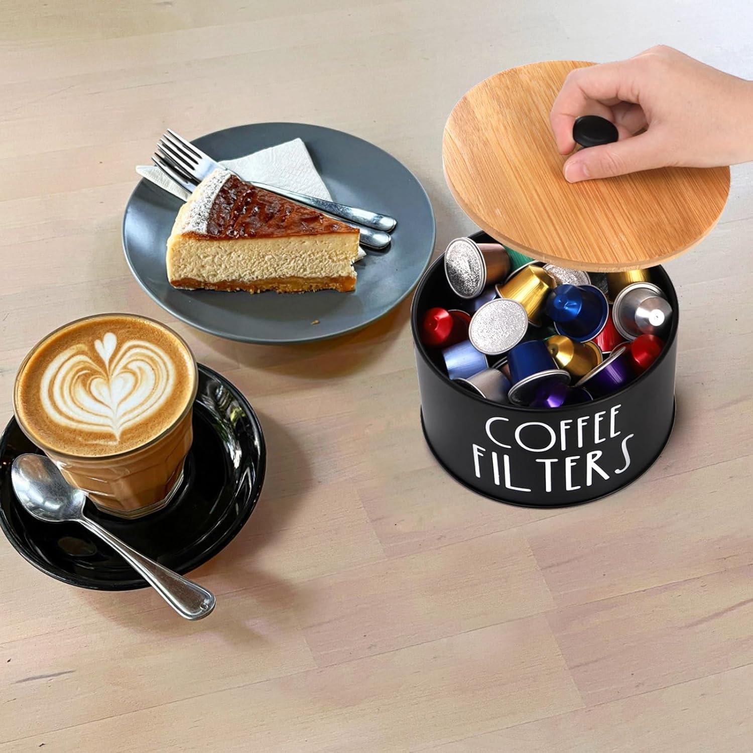 Soporte para Filtros de Café Acshio con Tapa de Bambú 15.24 cm