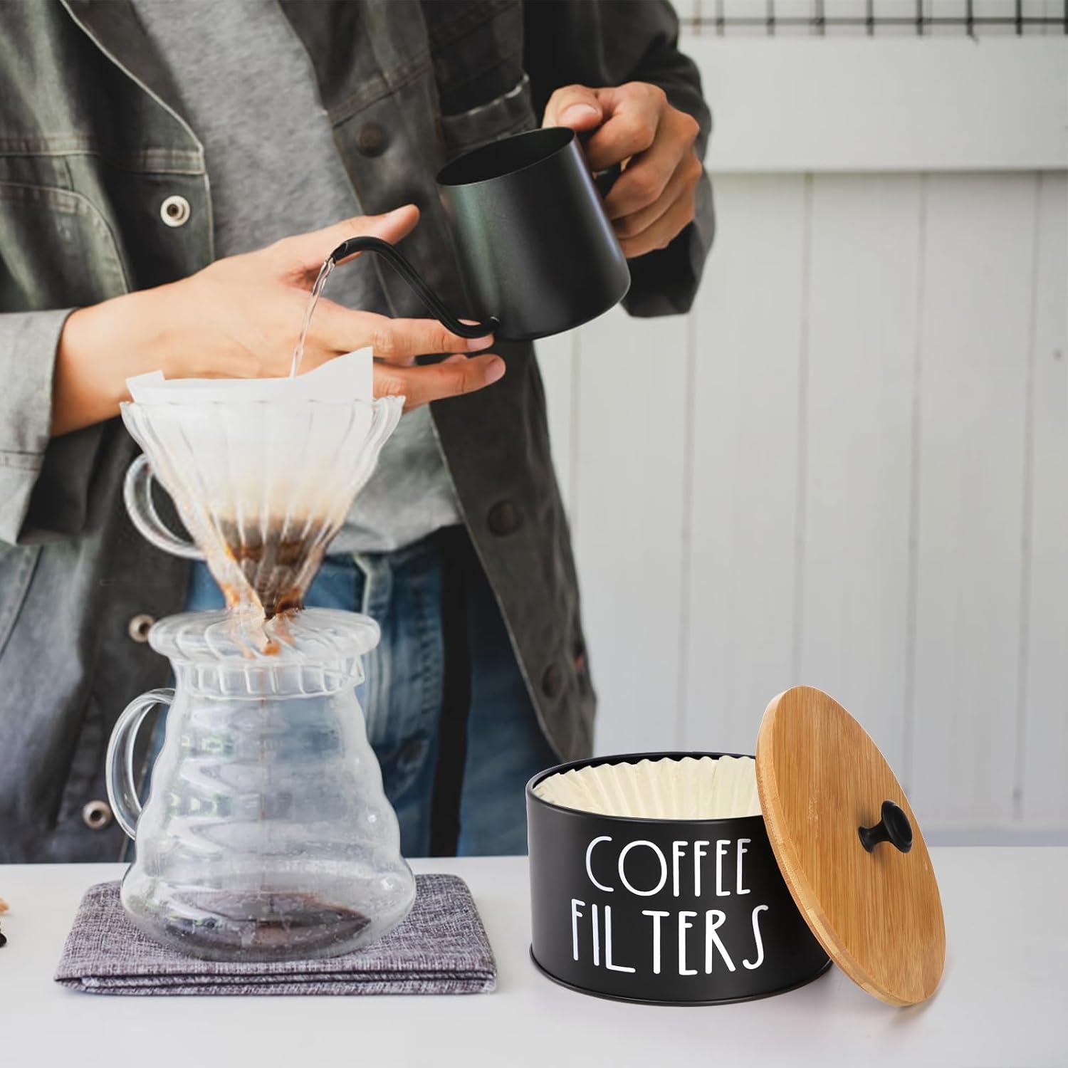 Soporte para Filtros de Café Acshio con Tapa de Bambú 15.24 cm