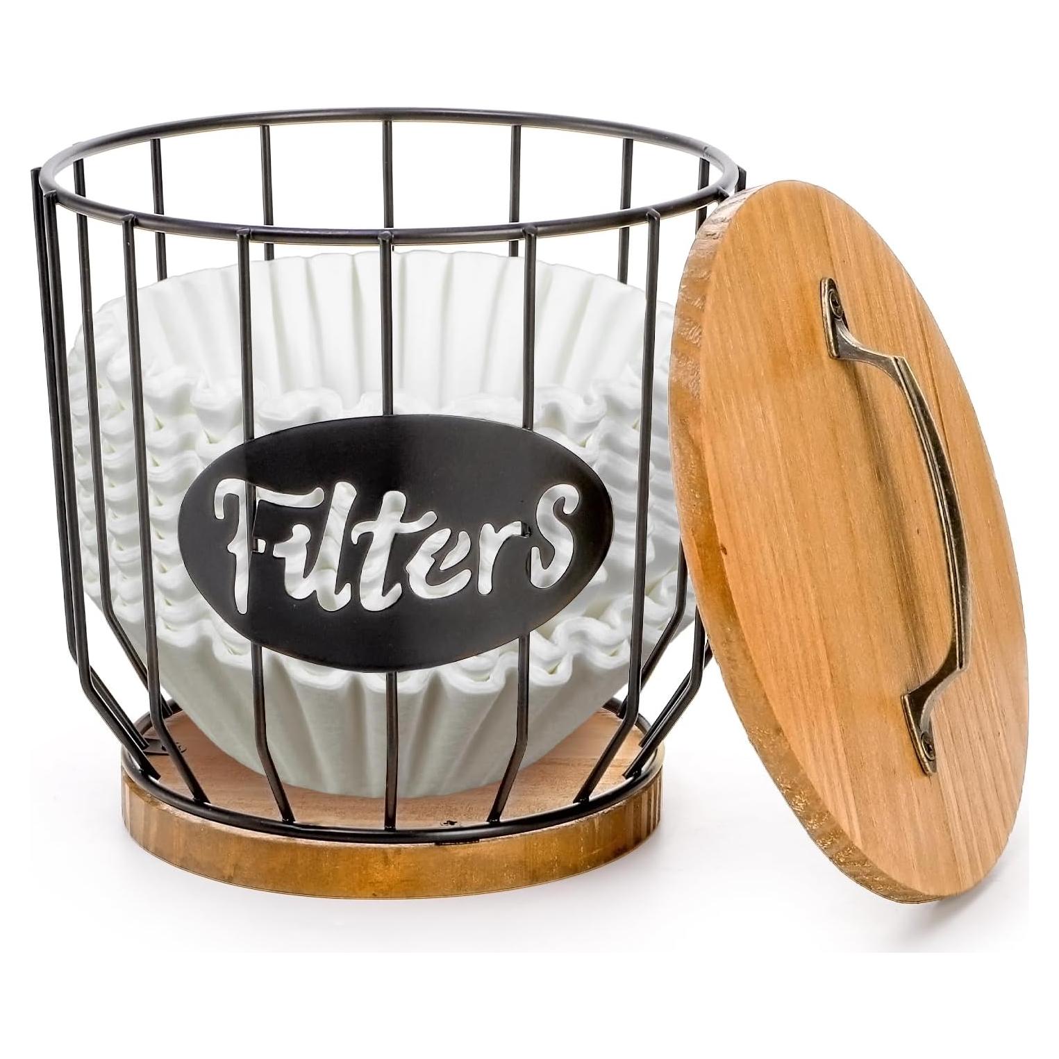 Soporte de Filtros de Café Yarlung con Tapa y Base de Madera