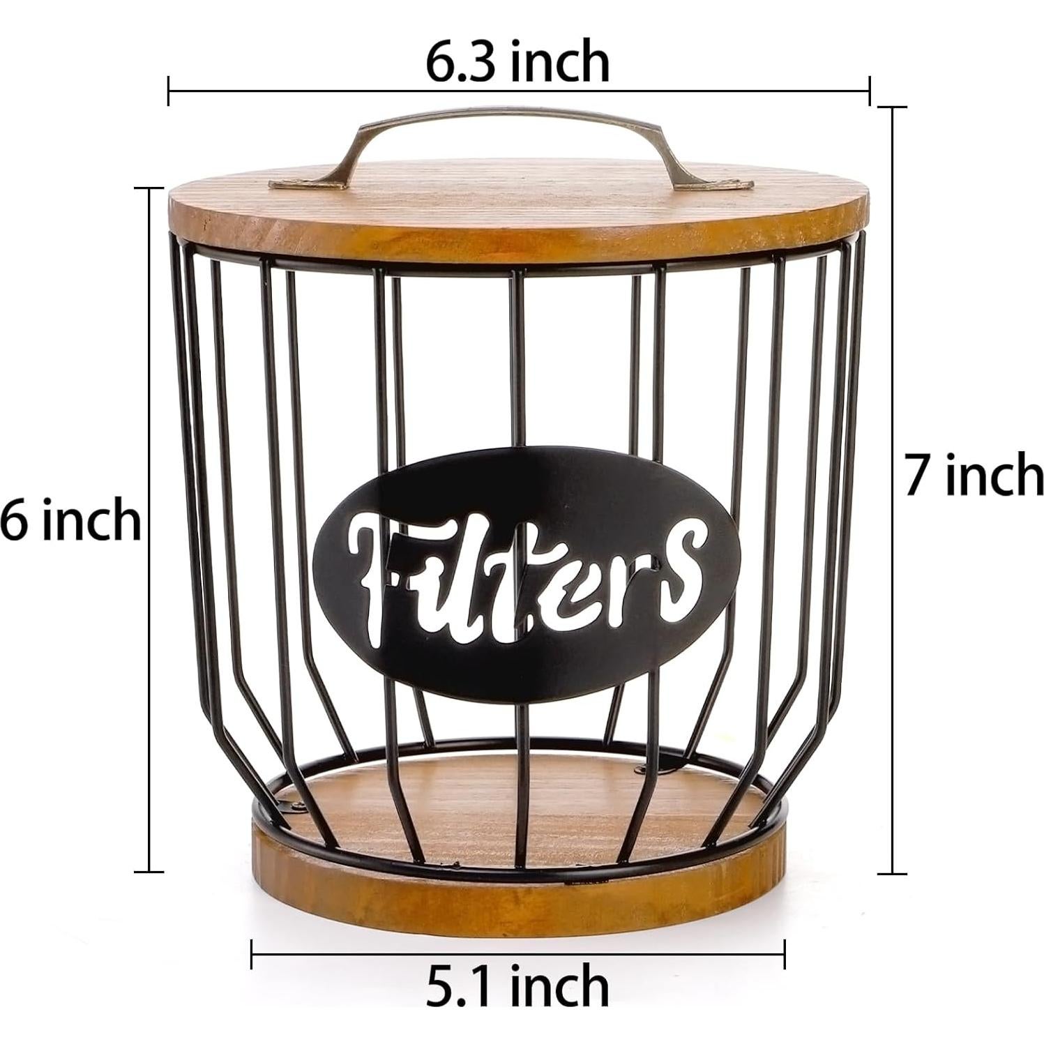 Soporte de Filtros de Café Yarlung con Tapa y Base de Madera