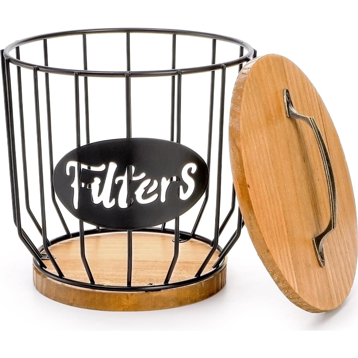 Soporte de Filtros de Café Yarlung con Tapa y Base de Madera