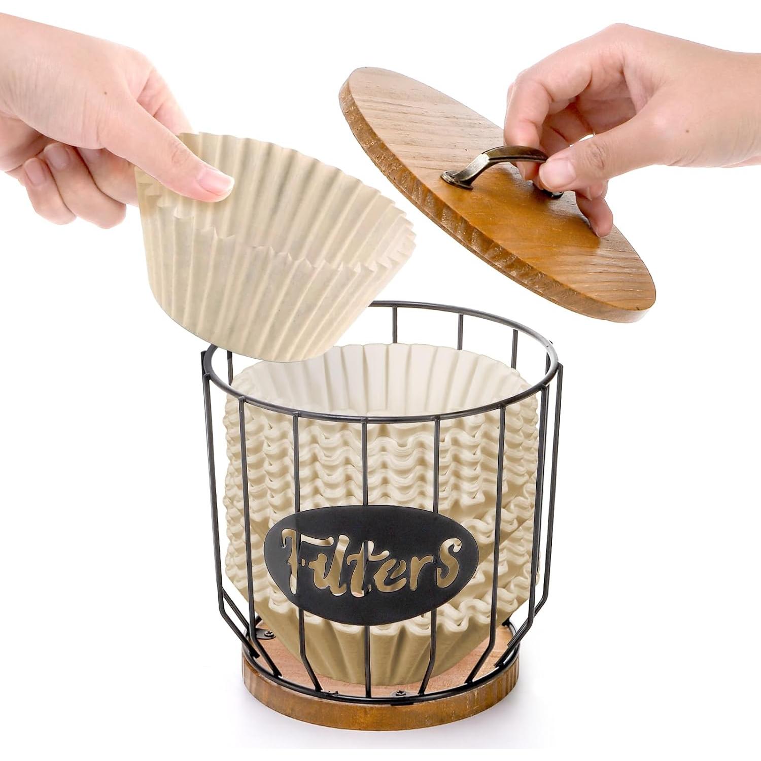 Soporte de Filtros de Café Yarlung con Tapa y Base de Madera