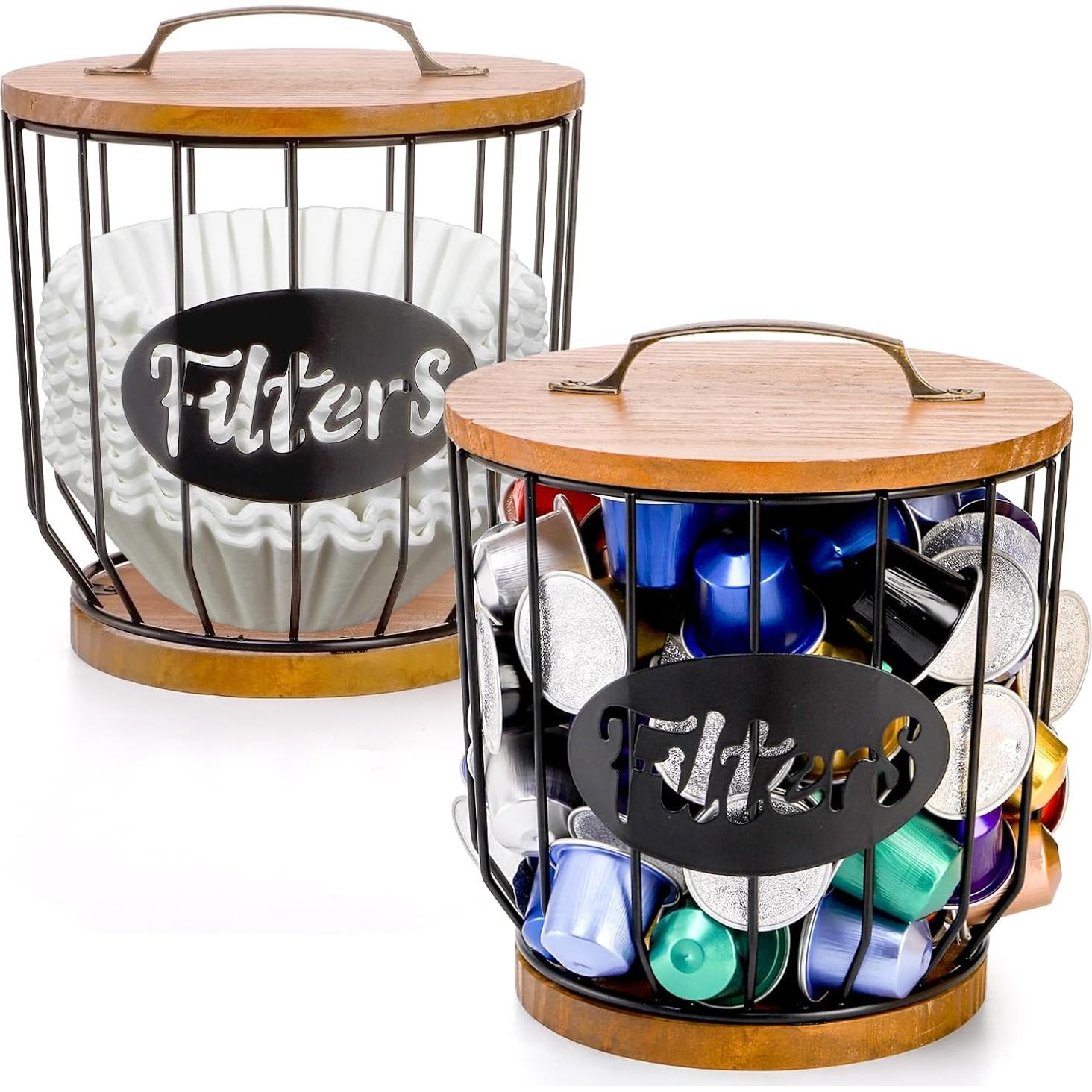 Soporte de Filtros de Café Yarlung con Tapa y Base de Madera