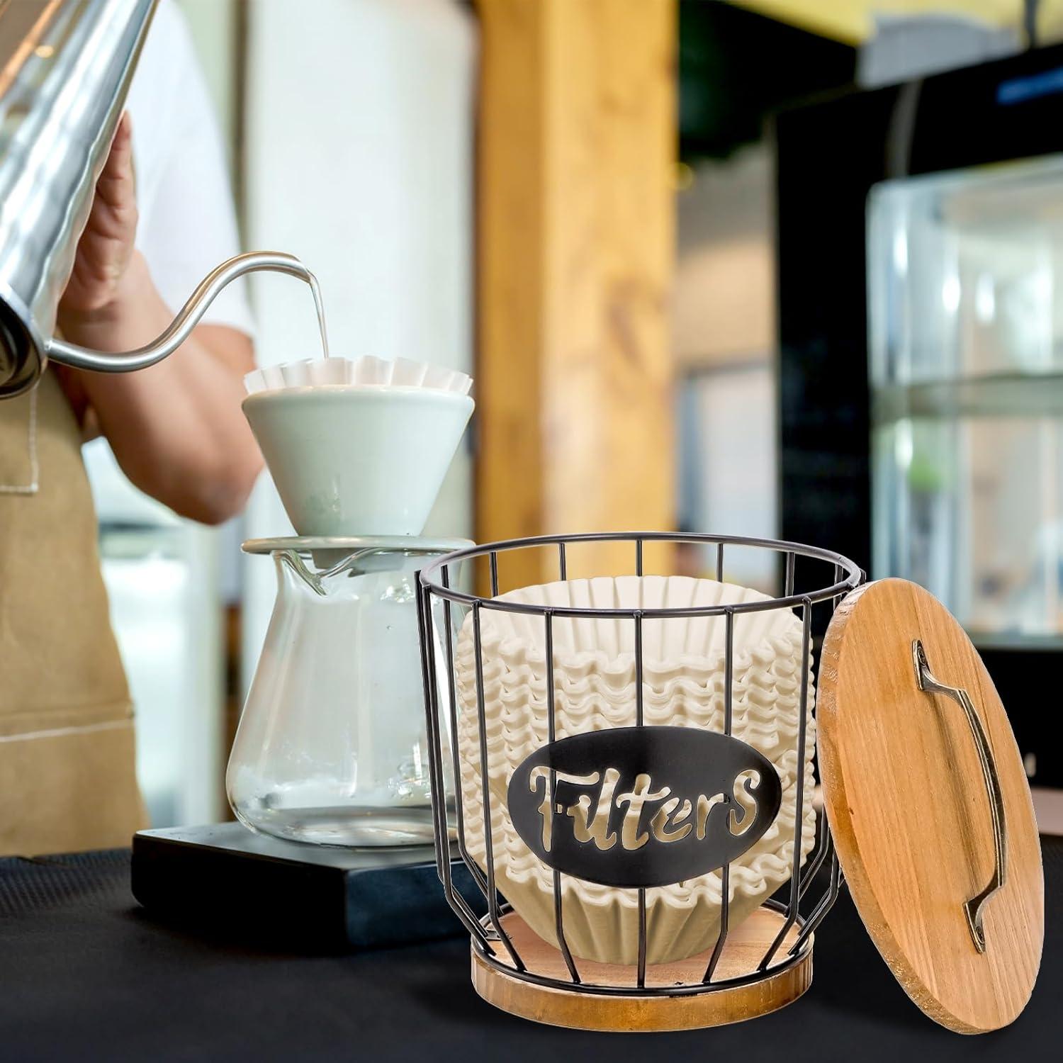 Soporte de Filtros de Café Yarlung con Tapa y Base de Madera