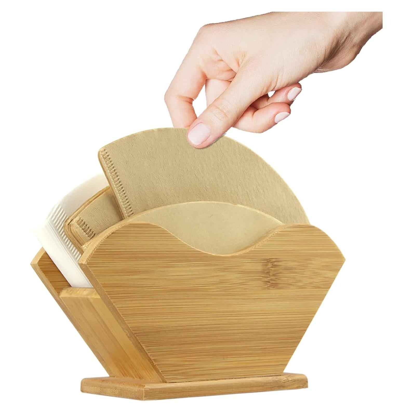 Soporte de Filtro de Café de Bambú Unibene - Organizador Cuadrado