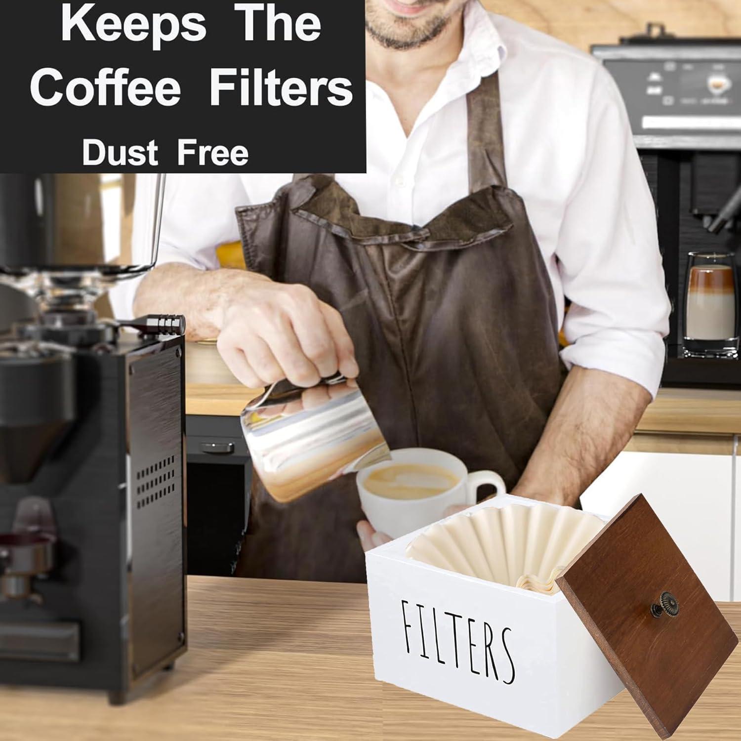 Soporte de Filtros de Café ESEHGS Blanco Rústico 16x16 cm