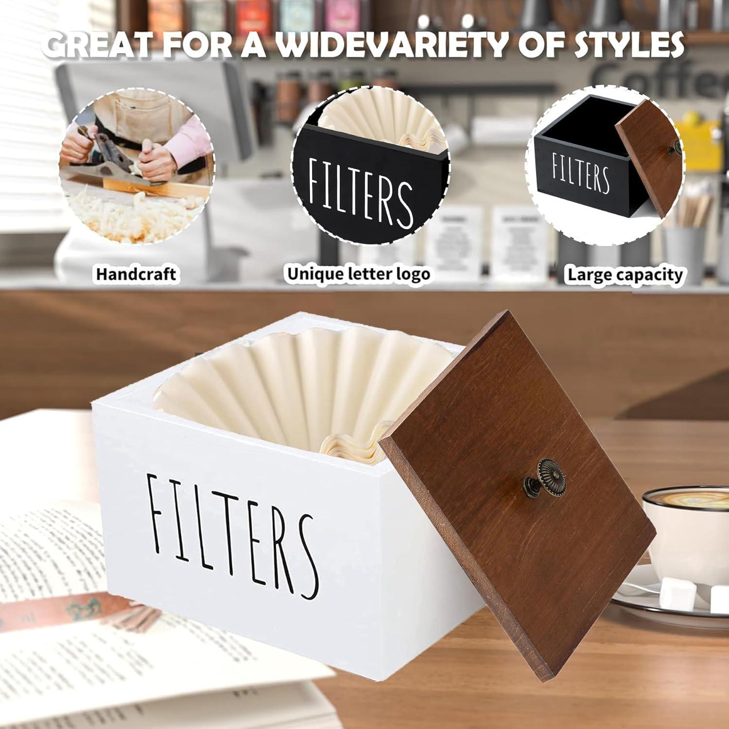 Soporte de Filtros de Café ESEHGS Blanco Rústico 16x16 cm