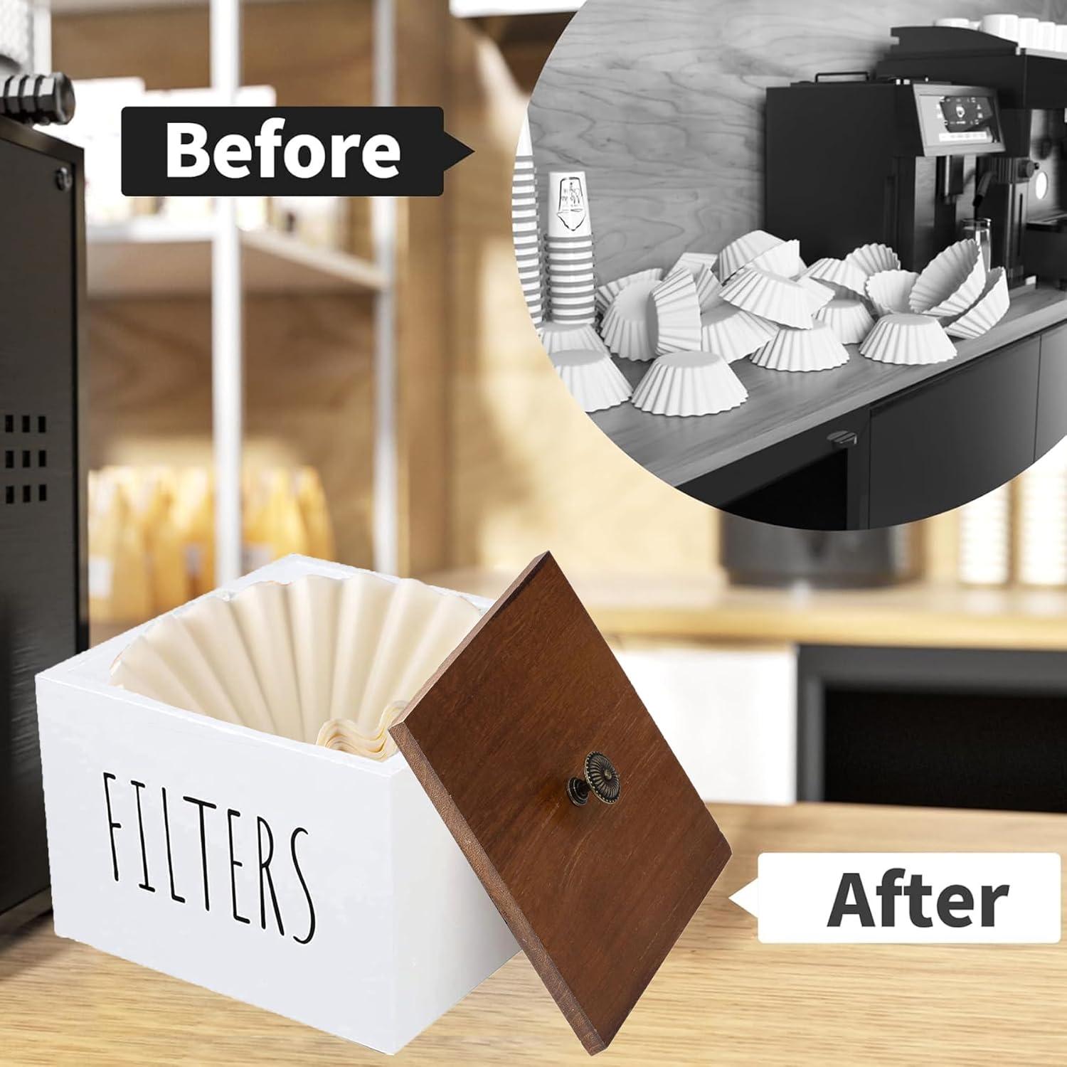 Soporte de Filtros de Café ESEHGS Blanco Rústico 16x16 cm