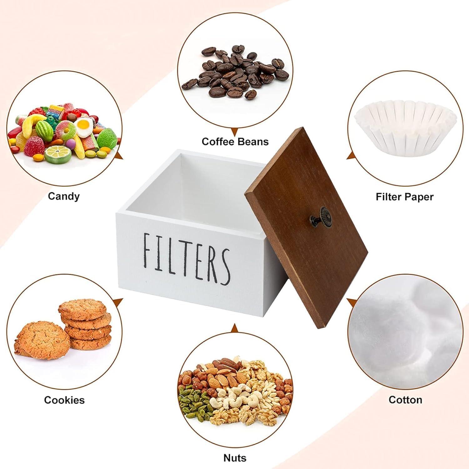 Soporte de Filtros de Café ESEHGS Blanco Rústico 16x16 cm