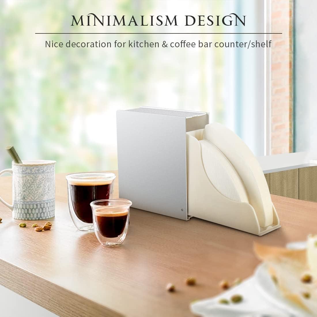 Soporte de Filtro de Café CAFEMASY - Organizador Plateado para 100 Filtros