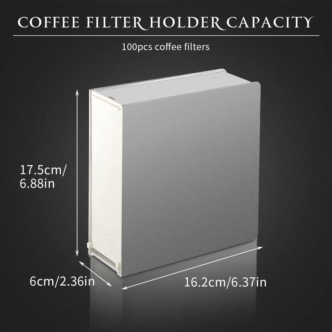 Soporte de Filtro de Café CAFEMASY - Organizador Plateado para 100 Filtros