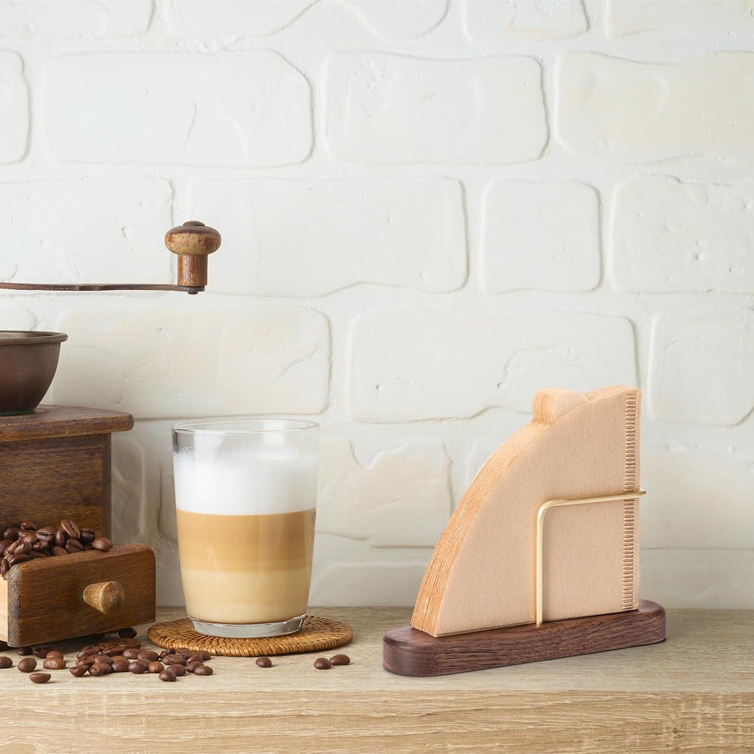 Soporte para Filtros de Café XCX en Nogal y Latón - Cono #01 y #02