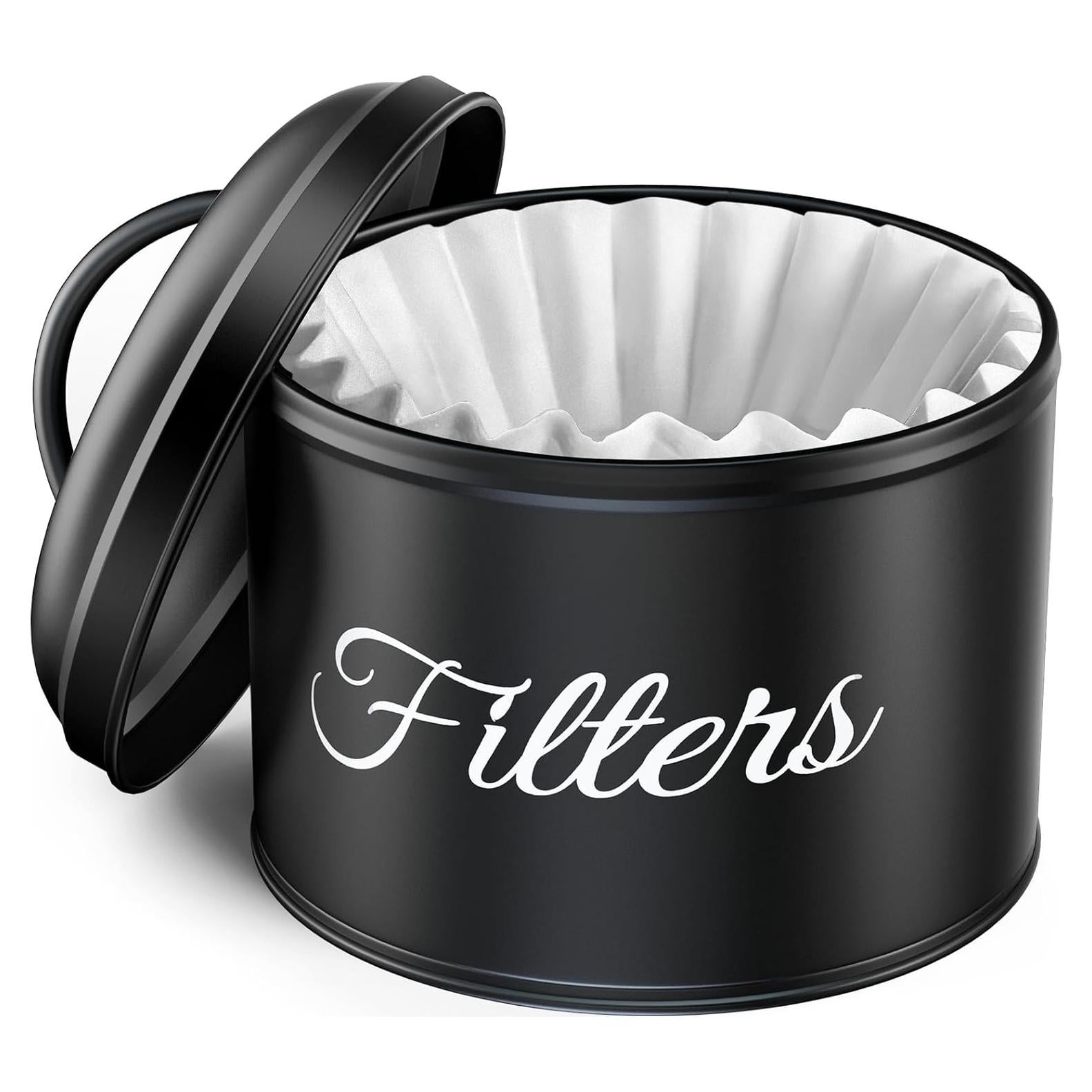 Soporte para Filtros de Café YOAEAILY Grande con Tapa - Negro