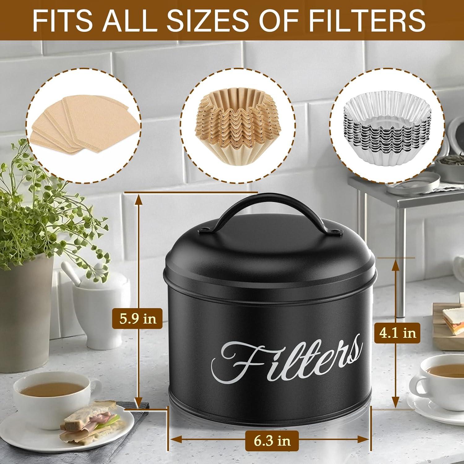 Soporte para Filtros de Café YOAEAILY Grande con Tapa - Negro