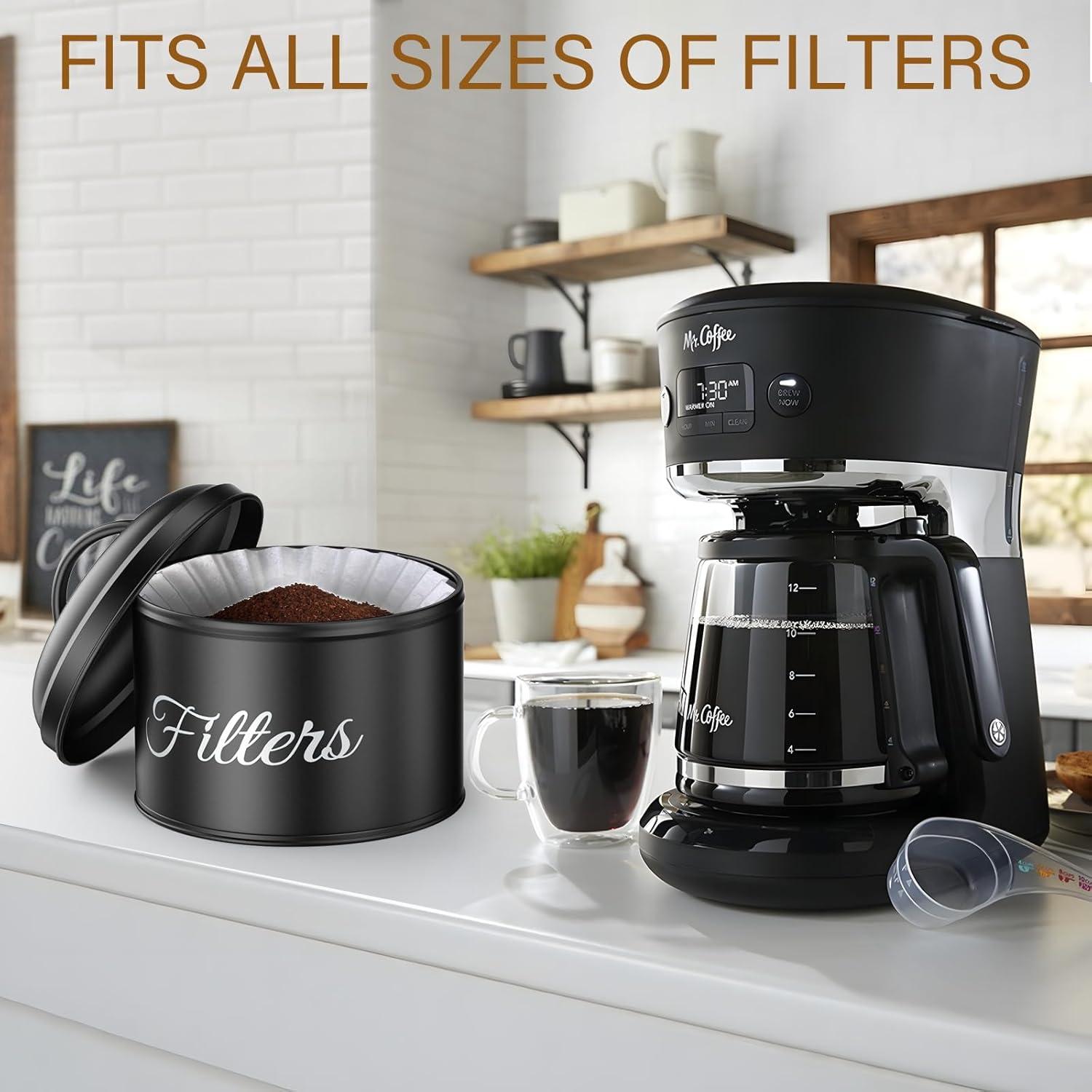 Soporte para Filtros de Café YOAEAILY Grande con Tapa - Negro