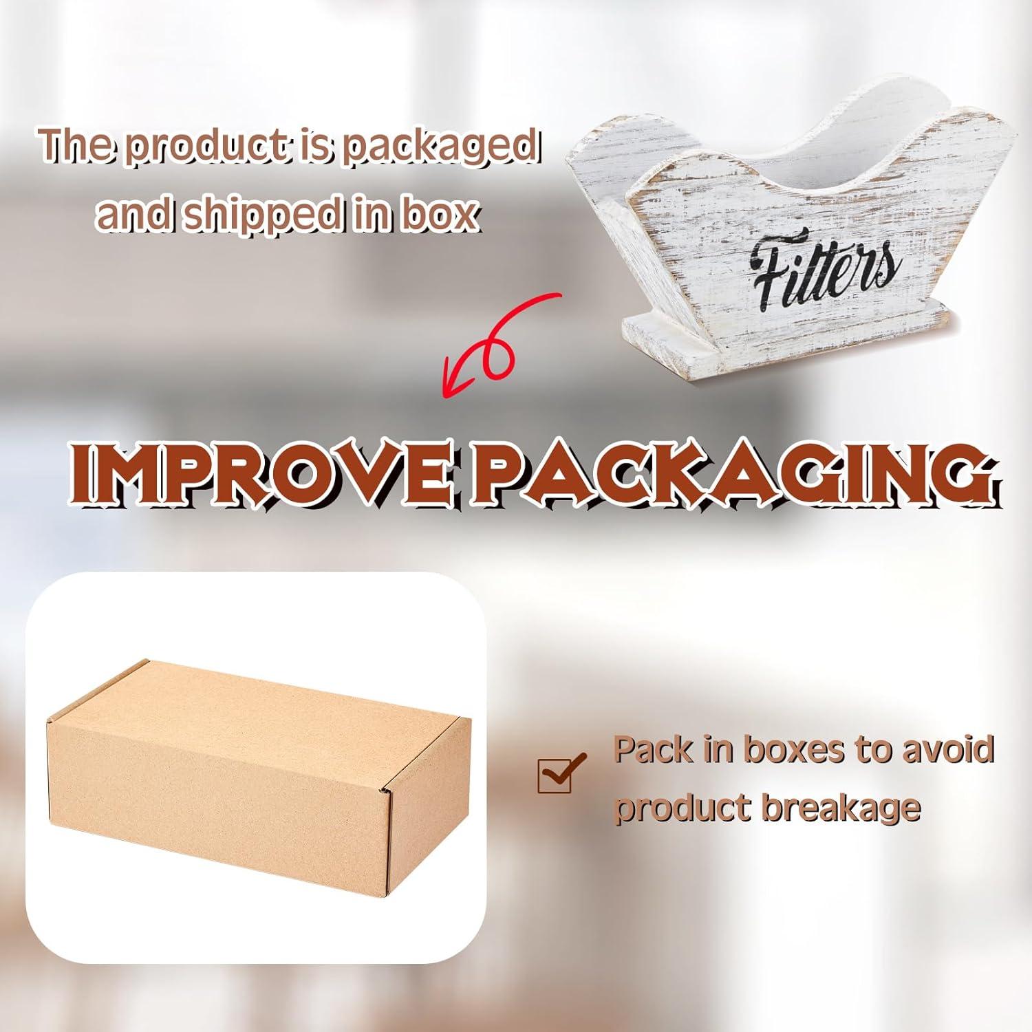 Soporte de Filtros de Café Juexica de Madera Rústica 17.5x9.5 cm