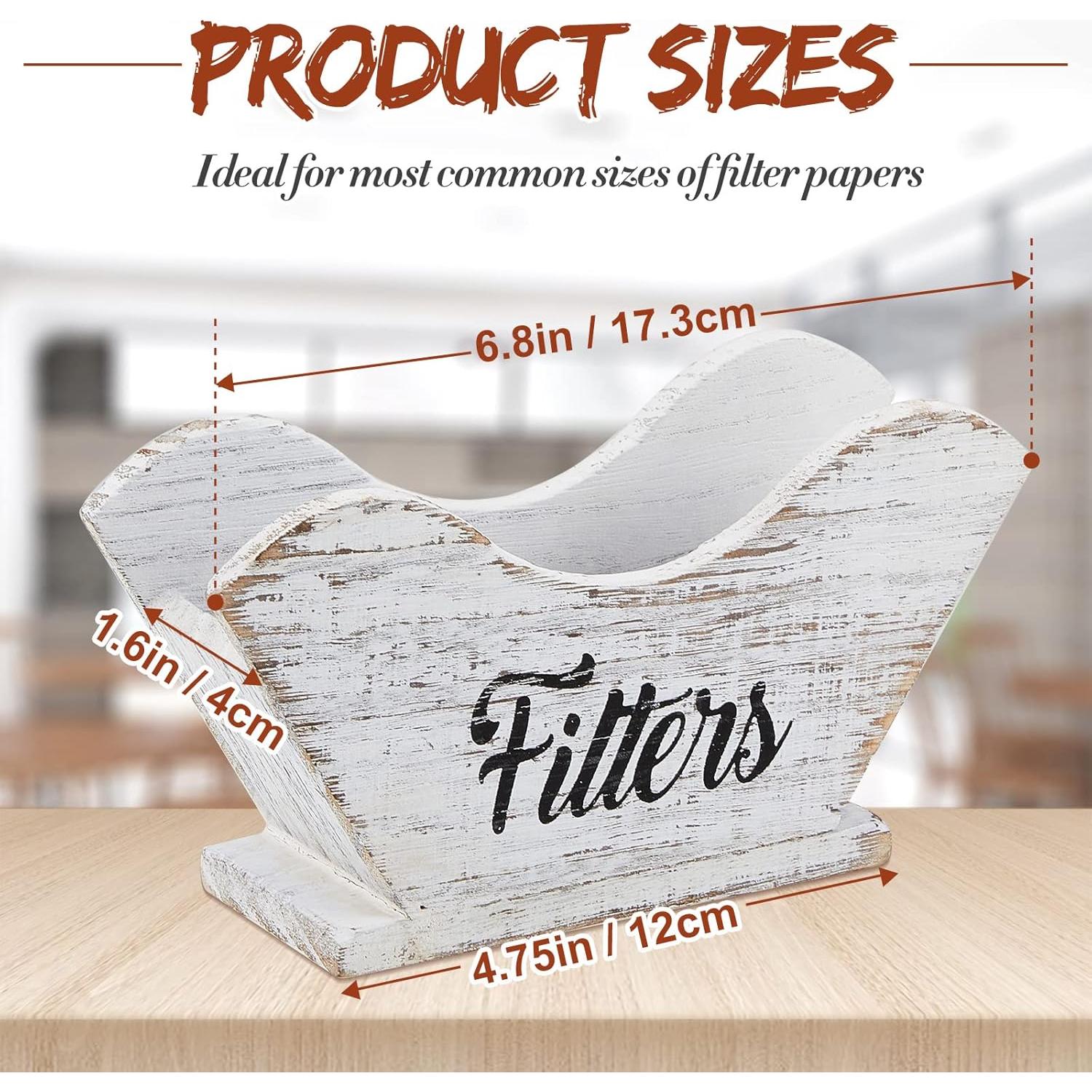 Soporte de Filtros de Café Juexica de Madera Rústica 17.5x9.5 cm