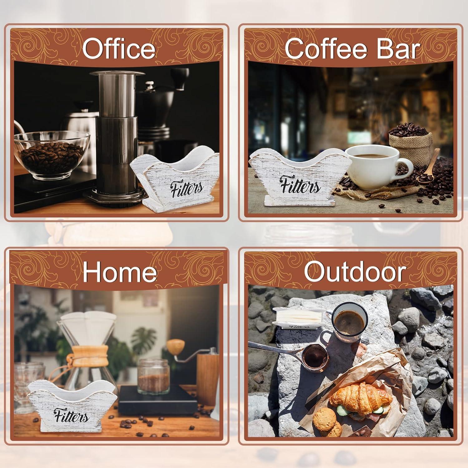 Soporte de Filtros de Café Juexica de Madera Rústica 17.5x9.5 cm