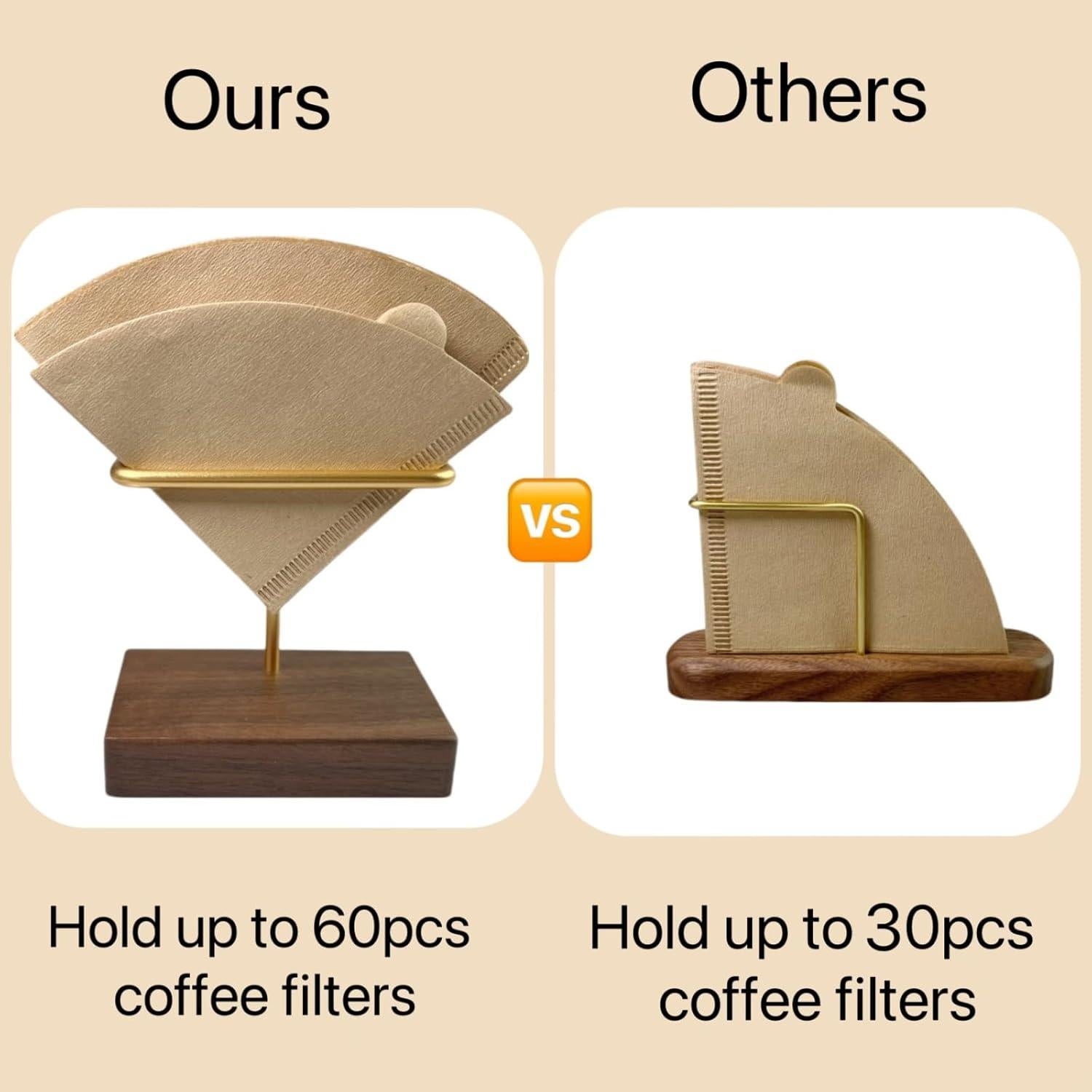 Soporte de Filtro de Café de Madera de Nogal Breewenf