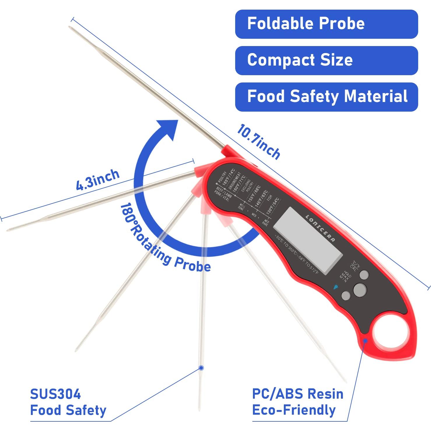 Termómetro Digital Lonicera DT126 Impermeable para Cocina y BBQ