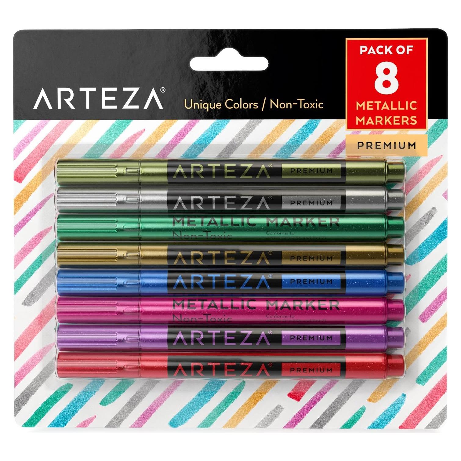 Set de 8 Marcadores Metálicos Lavables Arteza para Vidrio