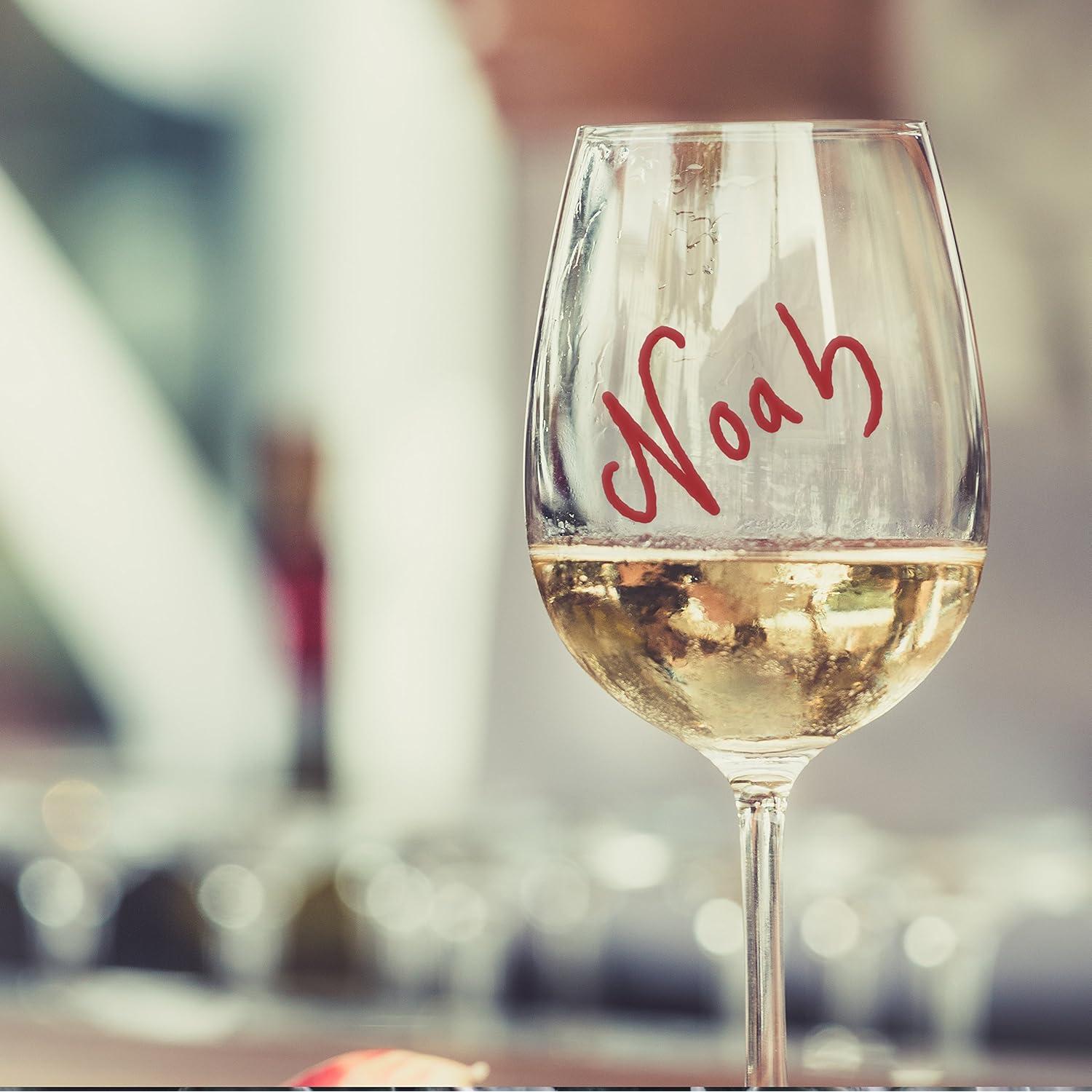 Marcadores de Copas de Vino LuLu - 6 Bolígrafos Metálicos