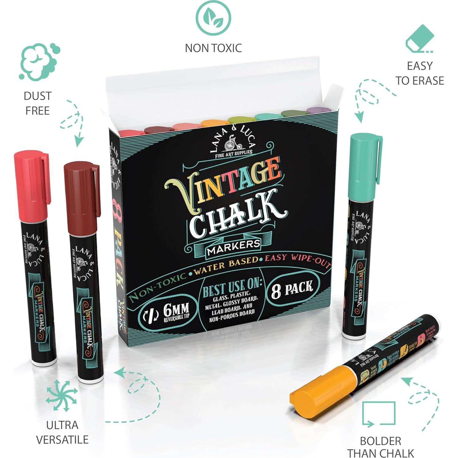 Marcadores de Tiza Líquida LANA & LUCA Multicolor 8 Unidades