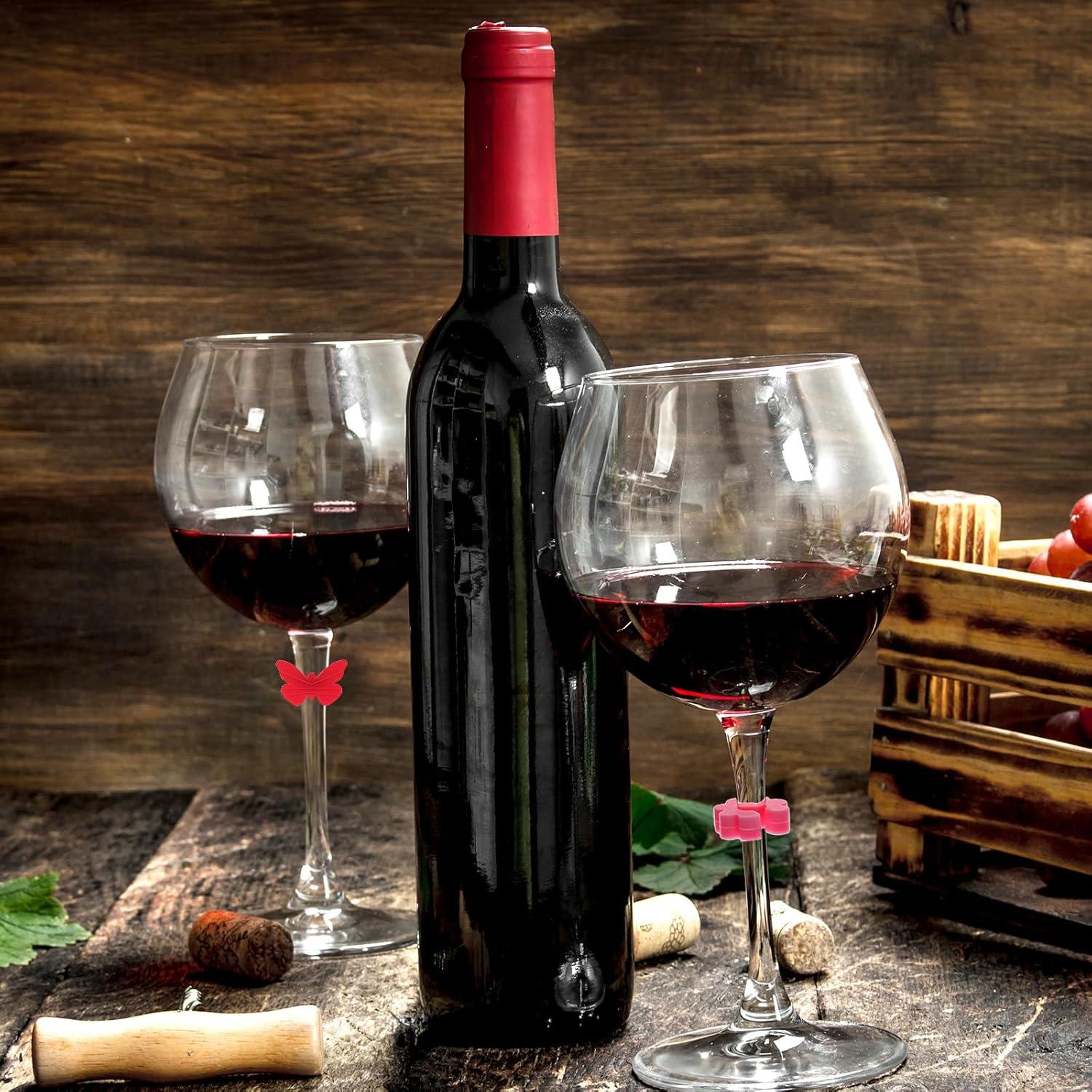 48 Marcadores de Copas de Vino Silicona Lusofie Reutilizables