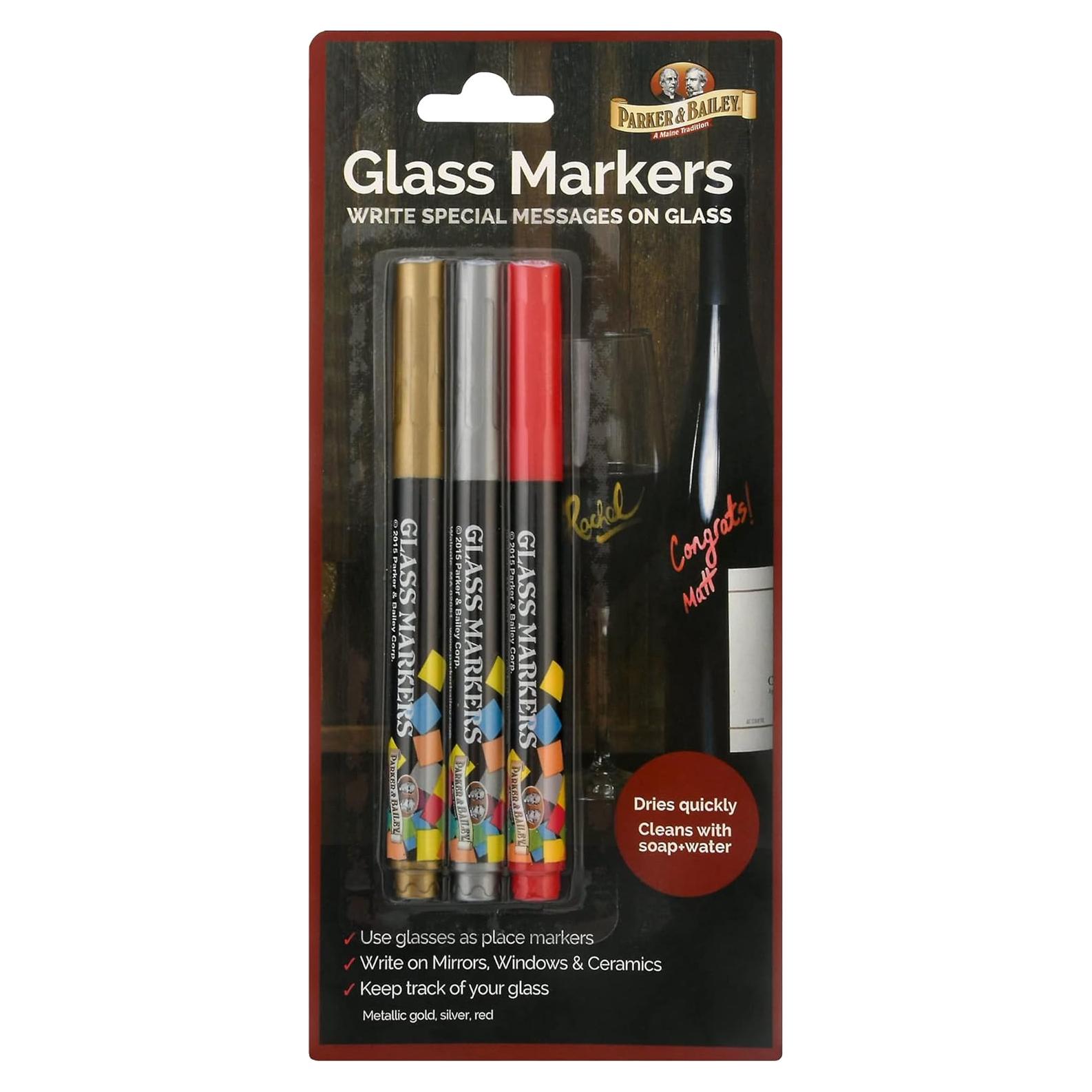 Marcadores Metálicos Parker & Bailey para Vidrio - Set de 3