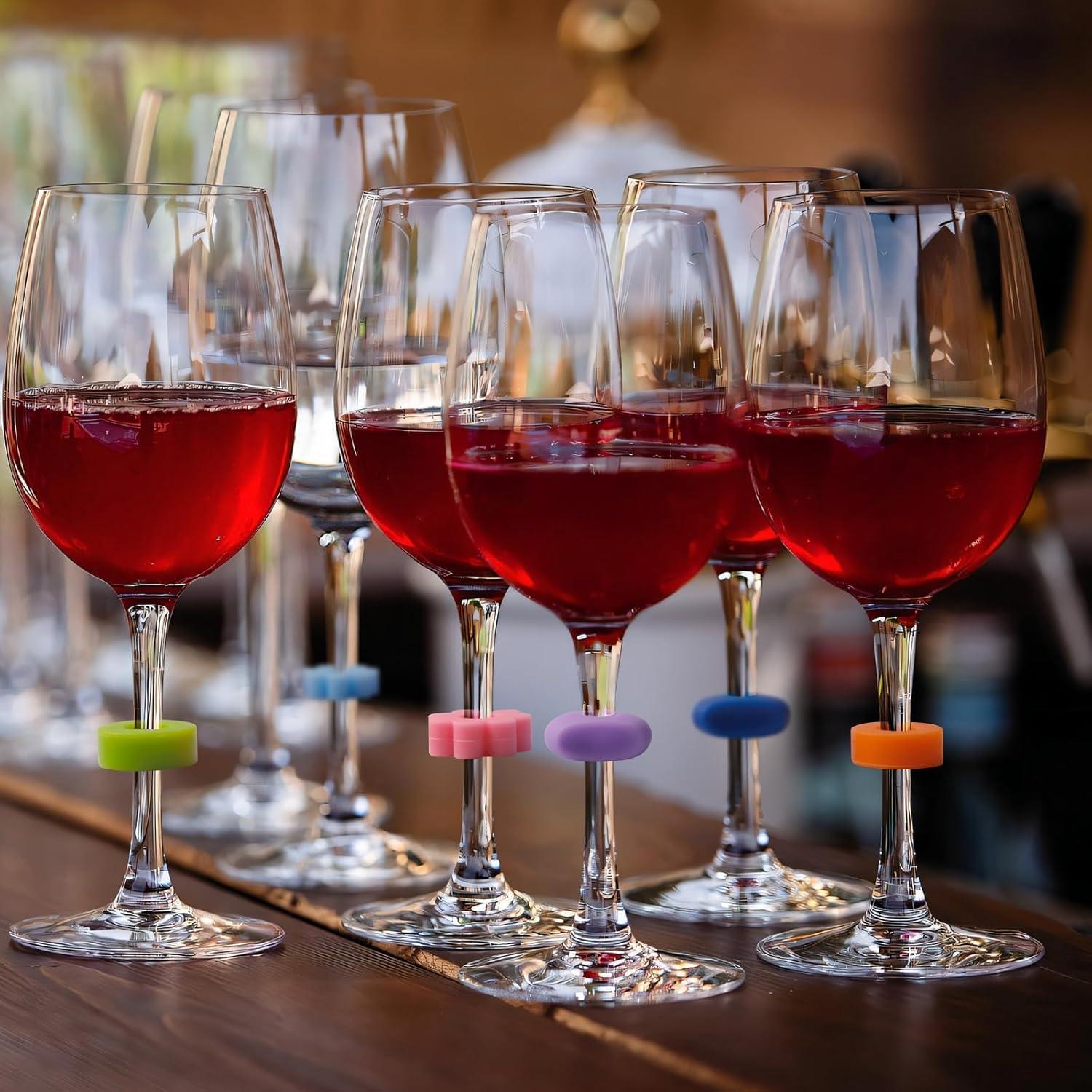Marcadores de Copas de Vino 36PCS Silicona Reutilizables