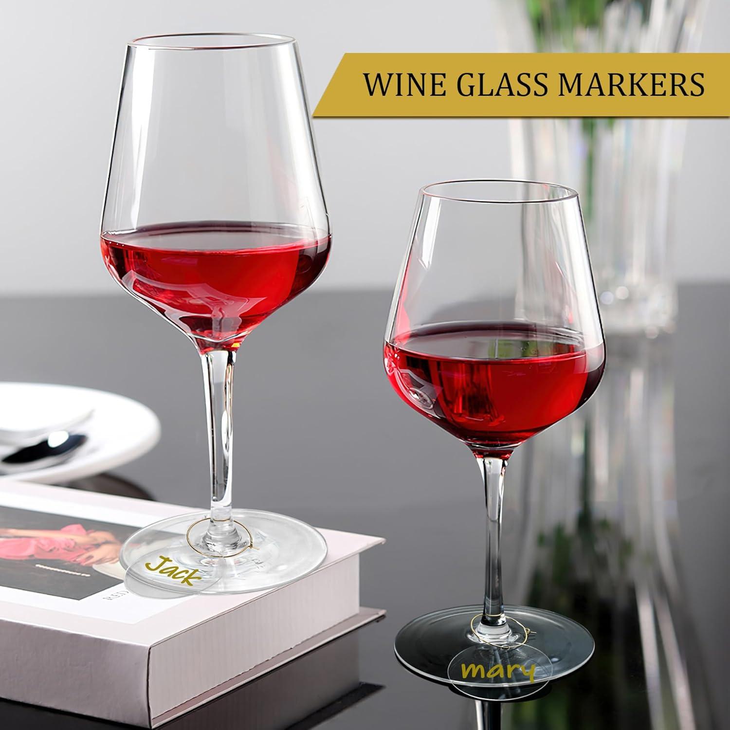 50 Encantos para Copas de Vino Philbinden - Marcadores Acrílicos Personalizables