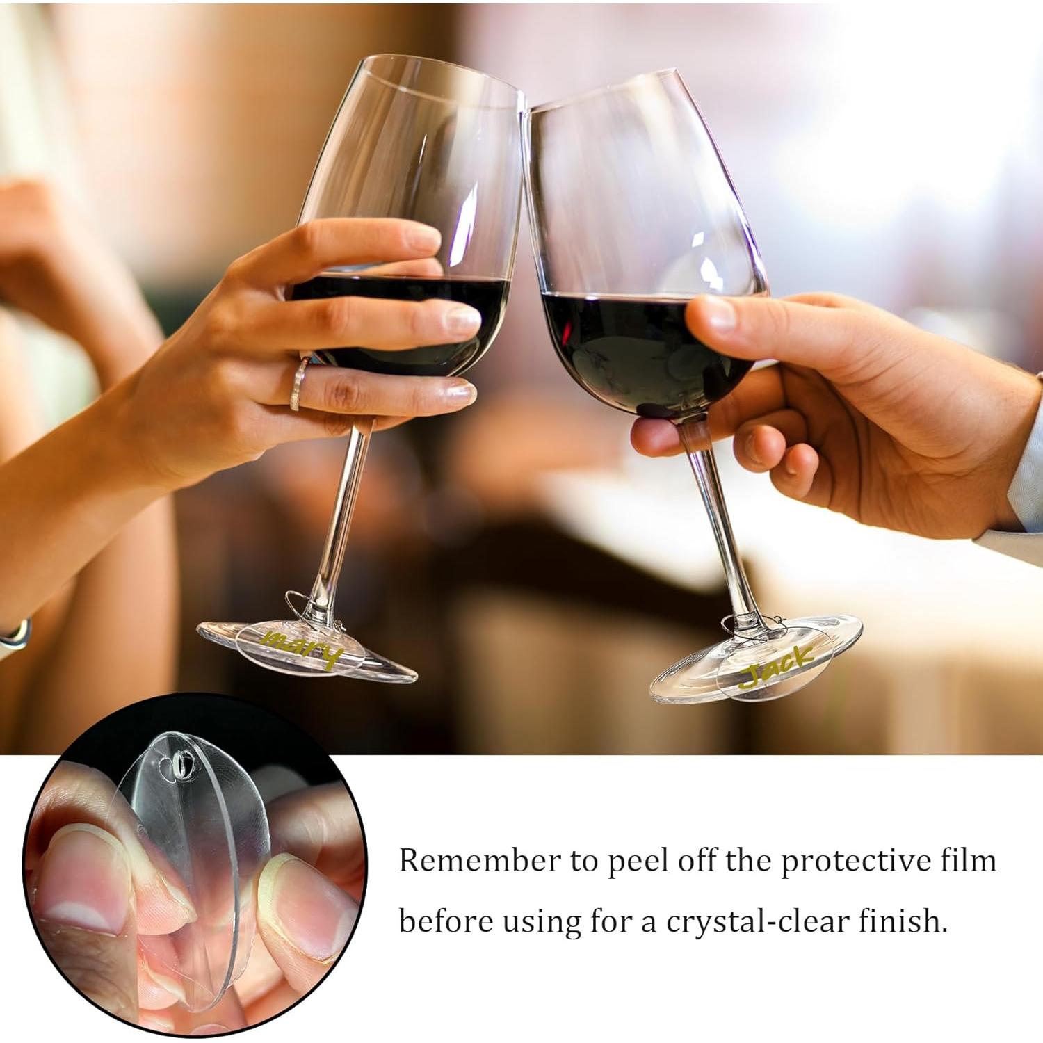 50 Encantos para Copas de Vino Philbinden - Marcadores Acrílicos Personalizables