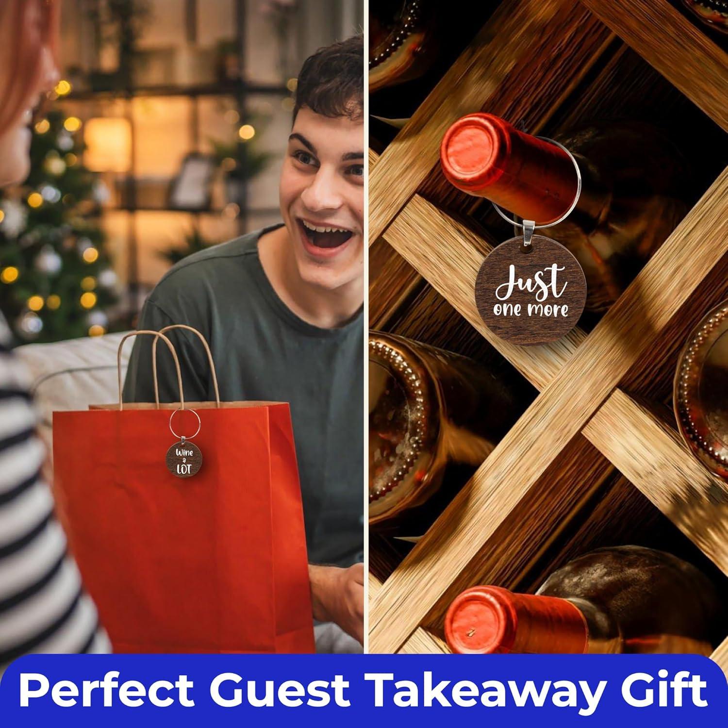 Encantos para Copas de Vino - 15 Piezas de Madera Divertidos