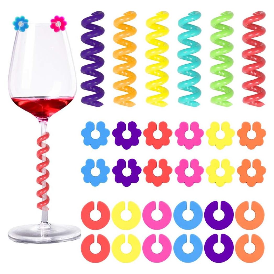 30 Marcadores de Bebida de Silicona Jolbndcv - Colores Brillantes