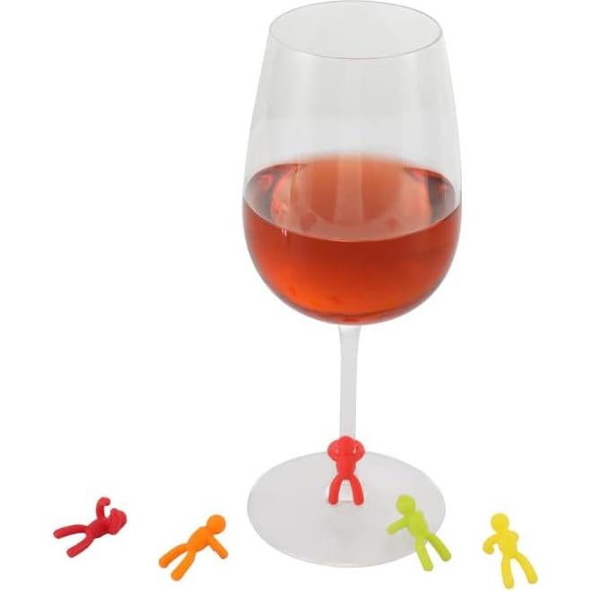 Marcadores de Copas de Vino de Silicona 20 Colores Reutilizables