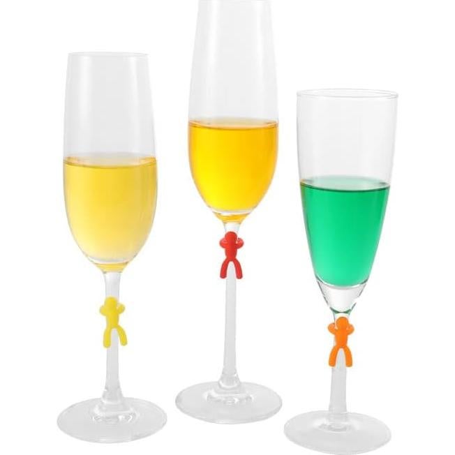 Marcadores de Copas de Vino de Silicona 20 Colores Reutilizables