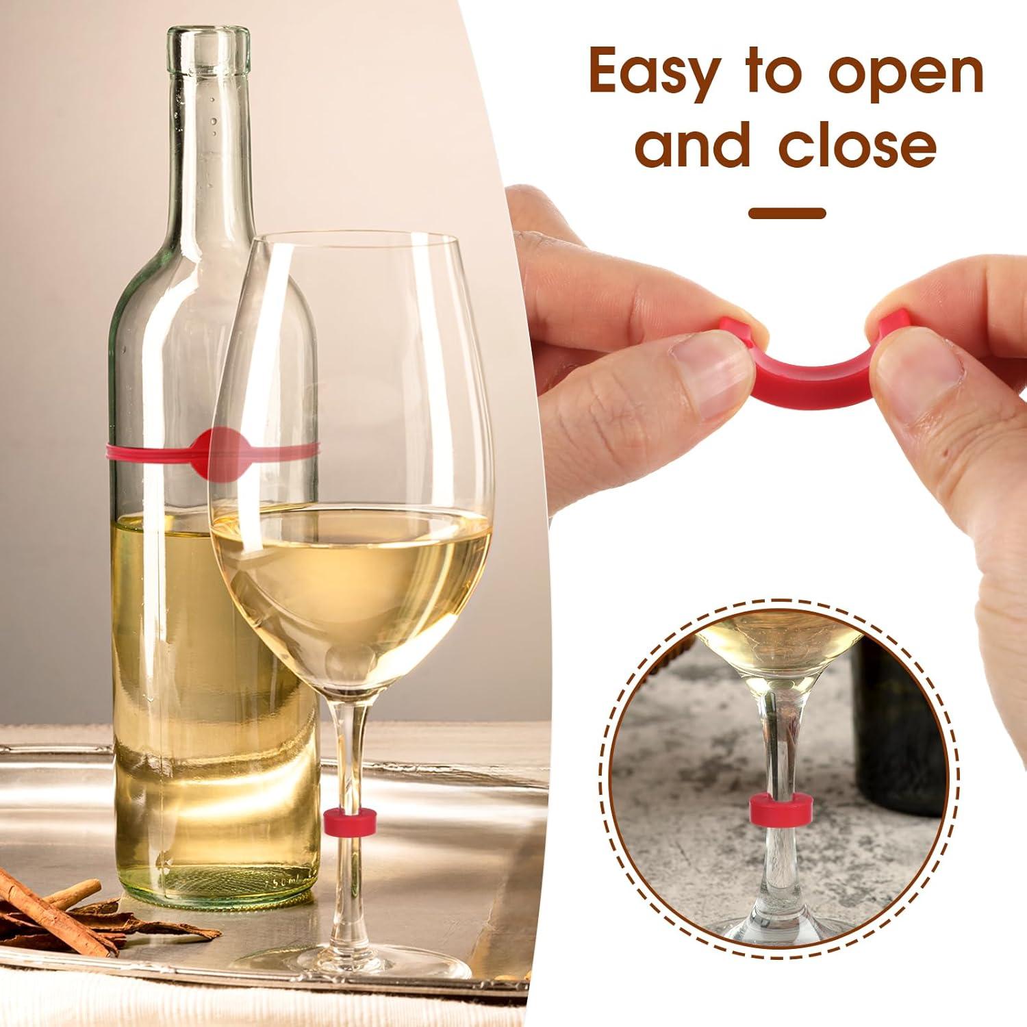 Marcadores de Copas de Vino Giantree 24 Piezas Silicona Colores