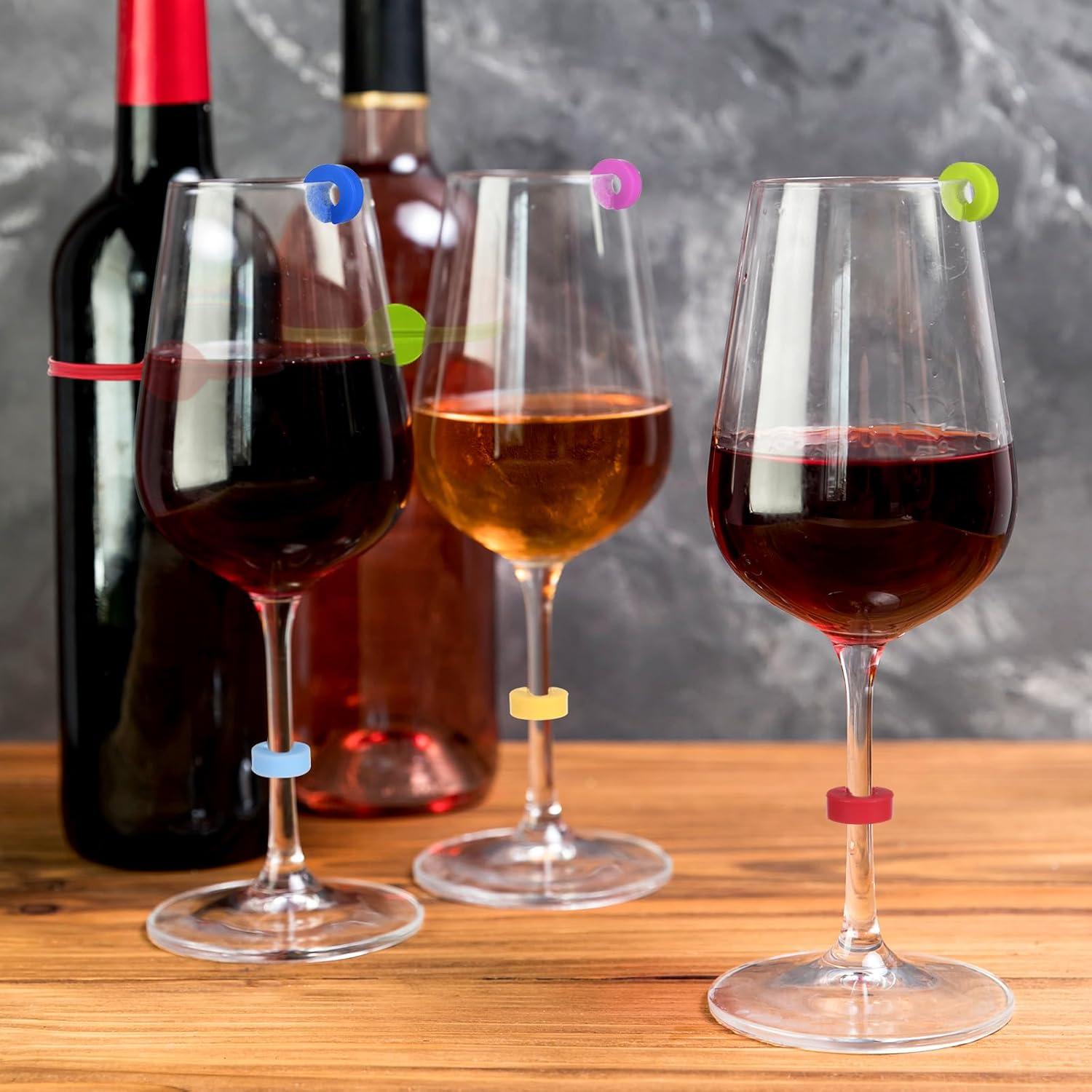 Marcadores de Copas de Vino Giantree 24 Piezas Silicona Colores