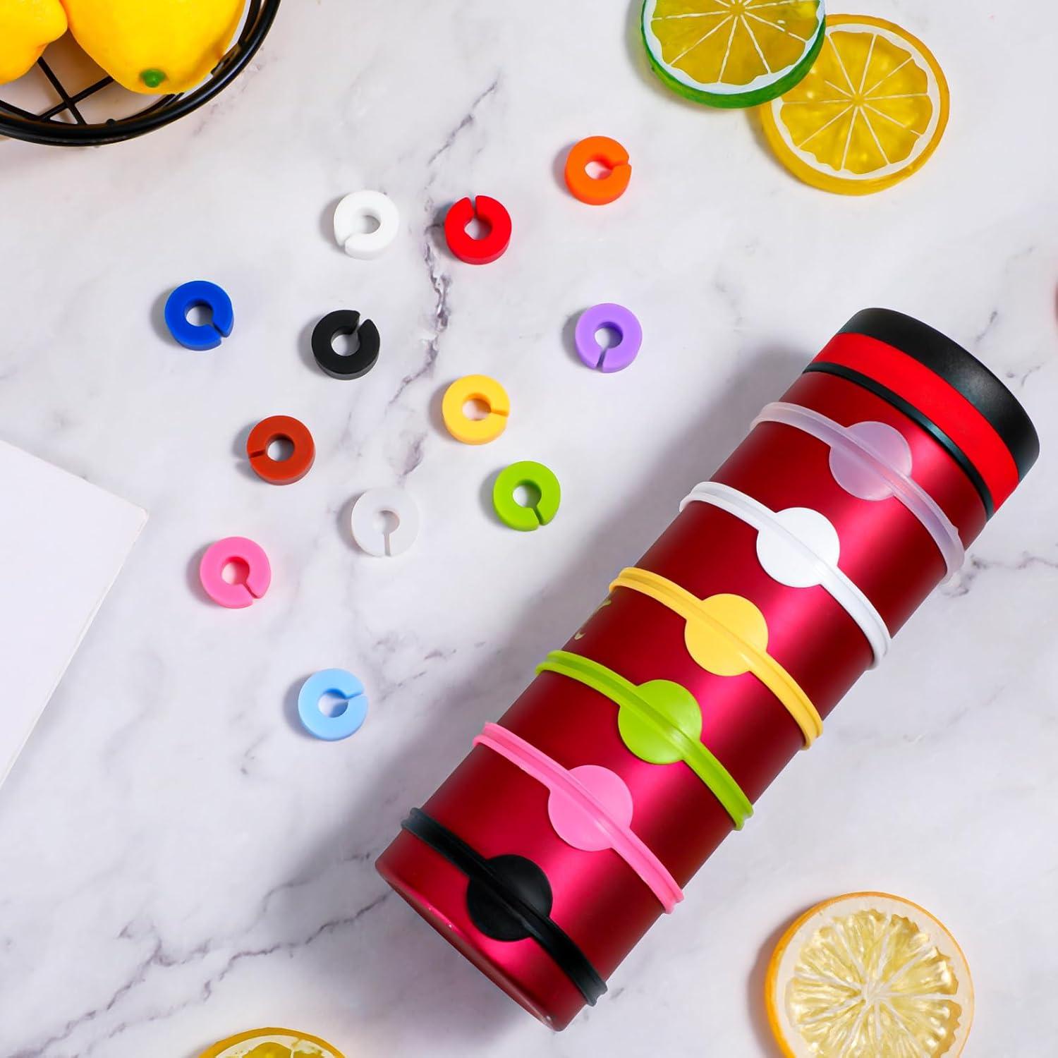 Marcadores de Copas de Vino Giantree 24 Piezas Silicona Colores