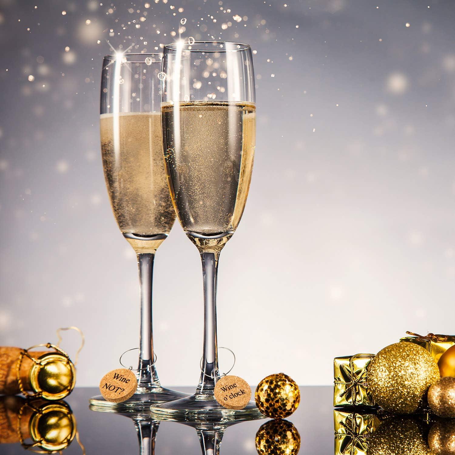 24 Marcadores de Vino de Madera para Copas - Diversos Diseños