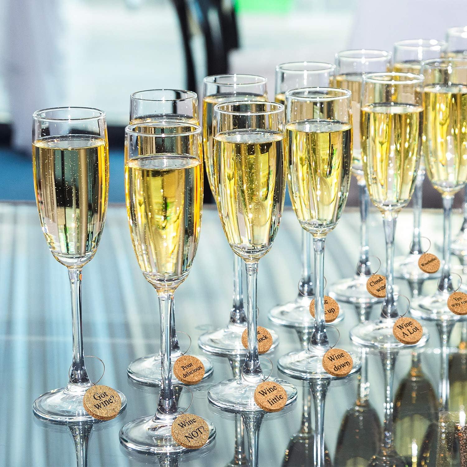 24 Marcadores de Vino de Madera para Copas - Diversos Diseños